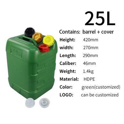 1.4KG 5 Gallons Chemische Containers Vloeibaar Verpakkend Jerry Can 25 Liter