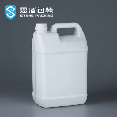 220G vierkante HDPE Zure Alkali Bestand van Flessen Lege 5l Containers
