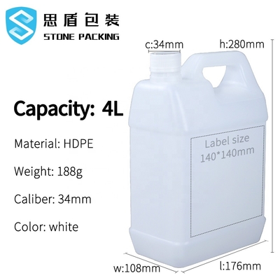 4L HDPE Jerry Can 176*108*280mm van 1 Gallon Chemische Containers