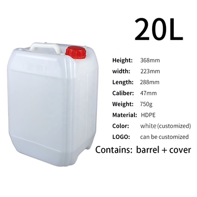 Chemische Opslag Witte Doorzichtige 41mm Hdpe Jerry Can 20 Liter