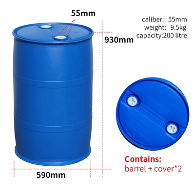 Blauwe Plastic 55 Gallon Plastic Trommel van SIDUN 200l met Drainagegat