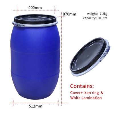 HDPE 55 Plastic Chemische Containers ISO9001 van het Gallon Blauwe Vat