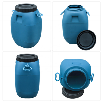 HDPE 100% 60L Blauwe HDPE Plastic Containertrommel met Deksel