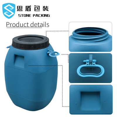 HDPE 100% 60L Blauwe HDPE Plastic Containertrommel met Deksel