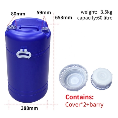 HDPE Blauwe 60L 55 Gallon Plastic Trommel met Pastic-Handvatoem ODM