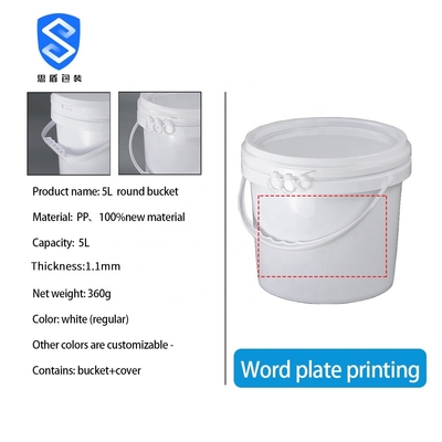 Plastic pp 5 Liter om Plastic Trommel 360g Dia 222mm 205mm