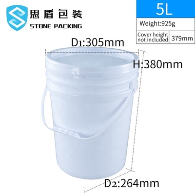 1.1mm Dikte Emmer van de 5 Gallon de Plastic Verf met Handvat 10L 18L 20L
