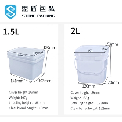ISO 9001 Witte Emmer 141*103*120mm van 5 Gallon Chemische Containers