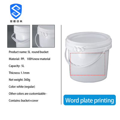 De Witte 5 Gallon van CMYK de Emmer van de 20 Literverf met Gelakte Dekselvlakte