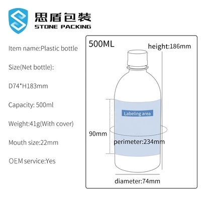 Krimp de Schroefdop Plastic Fles 38g 51g van het Koker1000ml 500ml HUISDIER