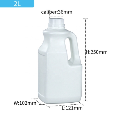 OEM ODM 2L HDPE Plastic Fles voor Chemische Producten 121*102*150mm